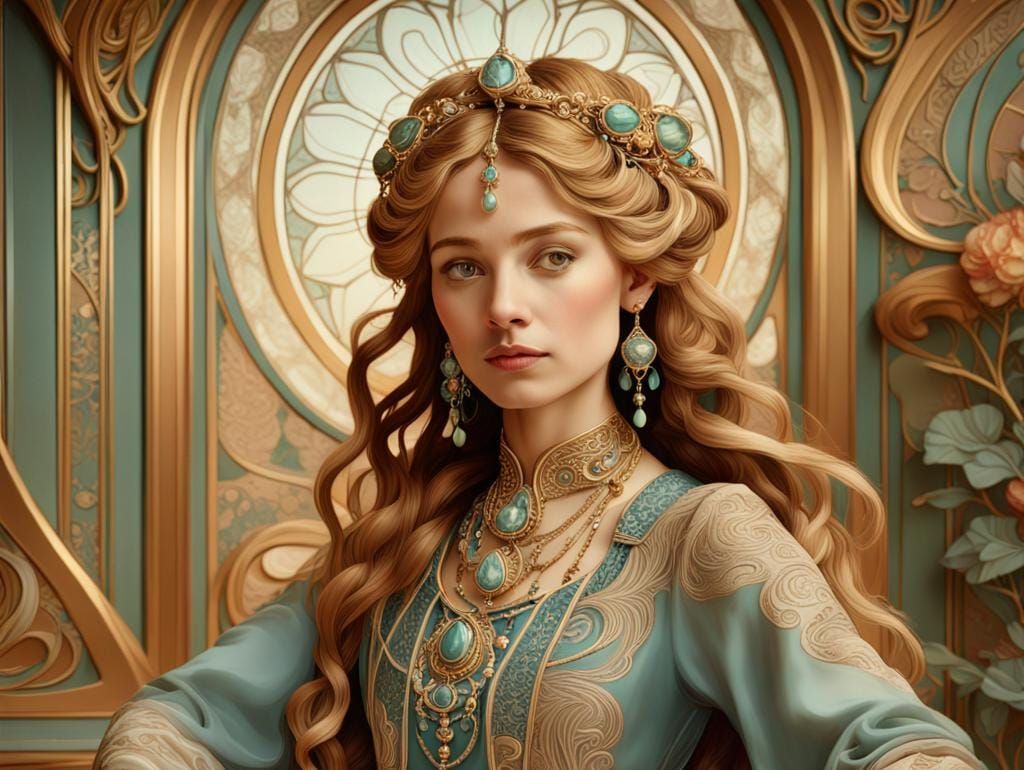 Detailed Portrait of Woman with Jewelry