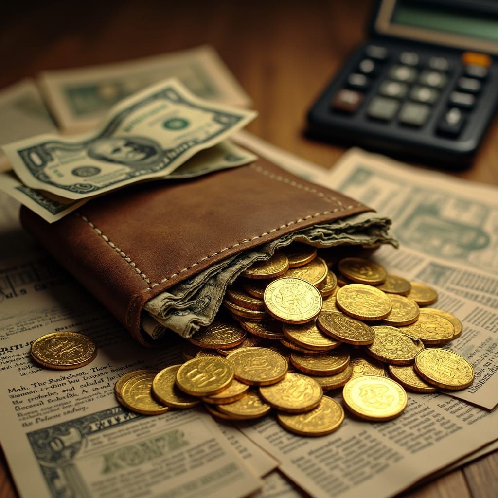 A Wallet's Financial Burden in Nostalgic Realism