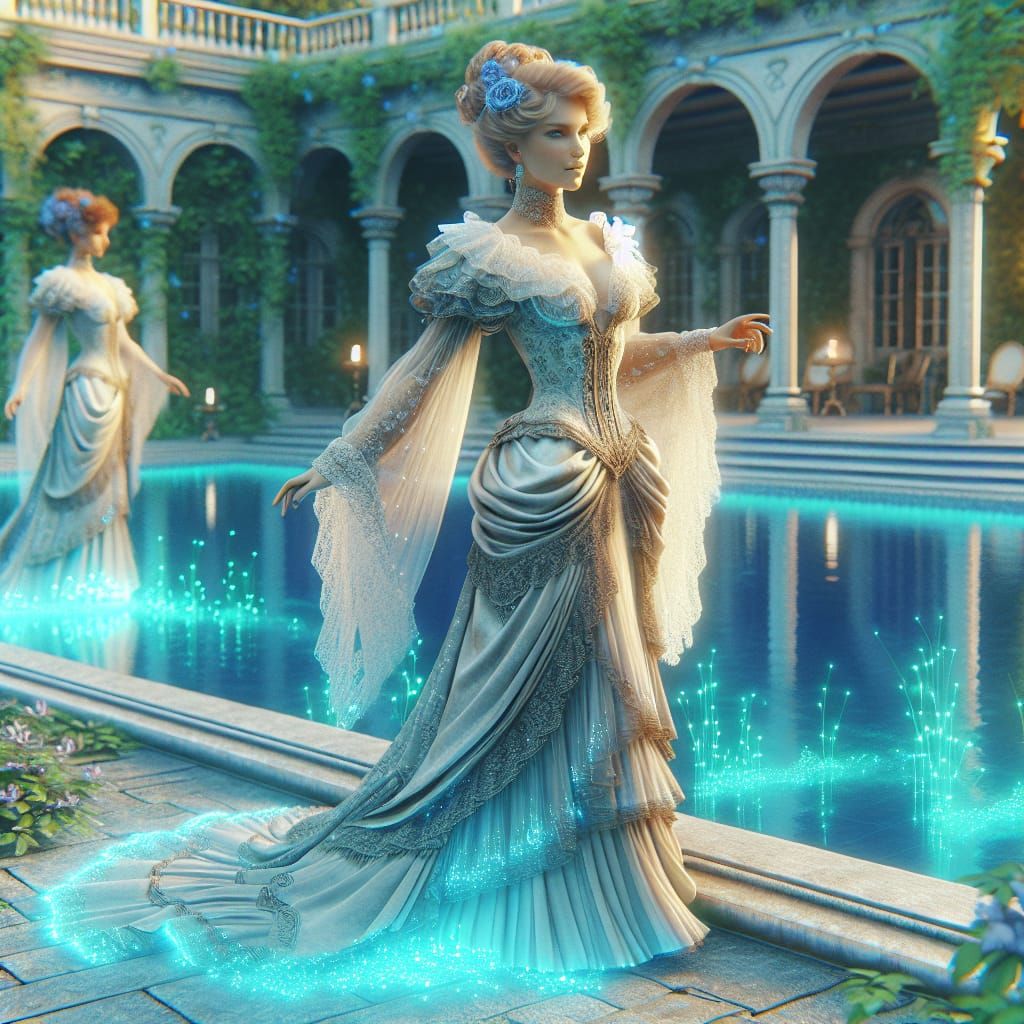 A stroll by the pool