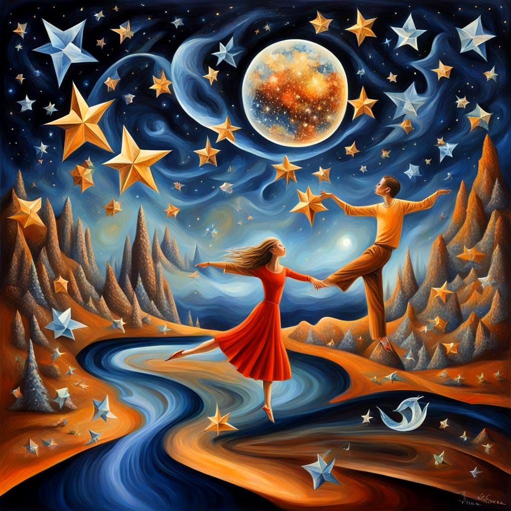 Surreal Dance of Crystal Stars