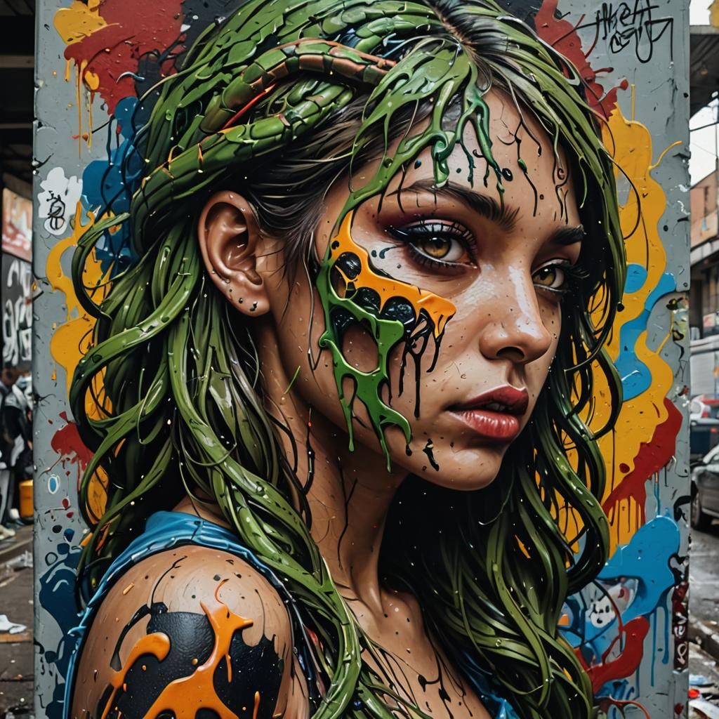 Detailed Graffiti Art in Splash Art Style