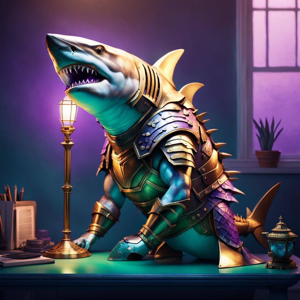 Gladiator Shark Concept Art in Vibrant Colors