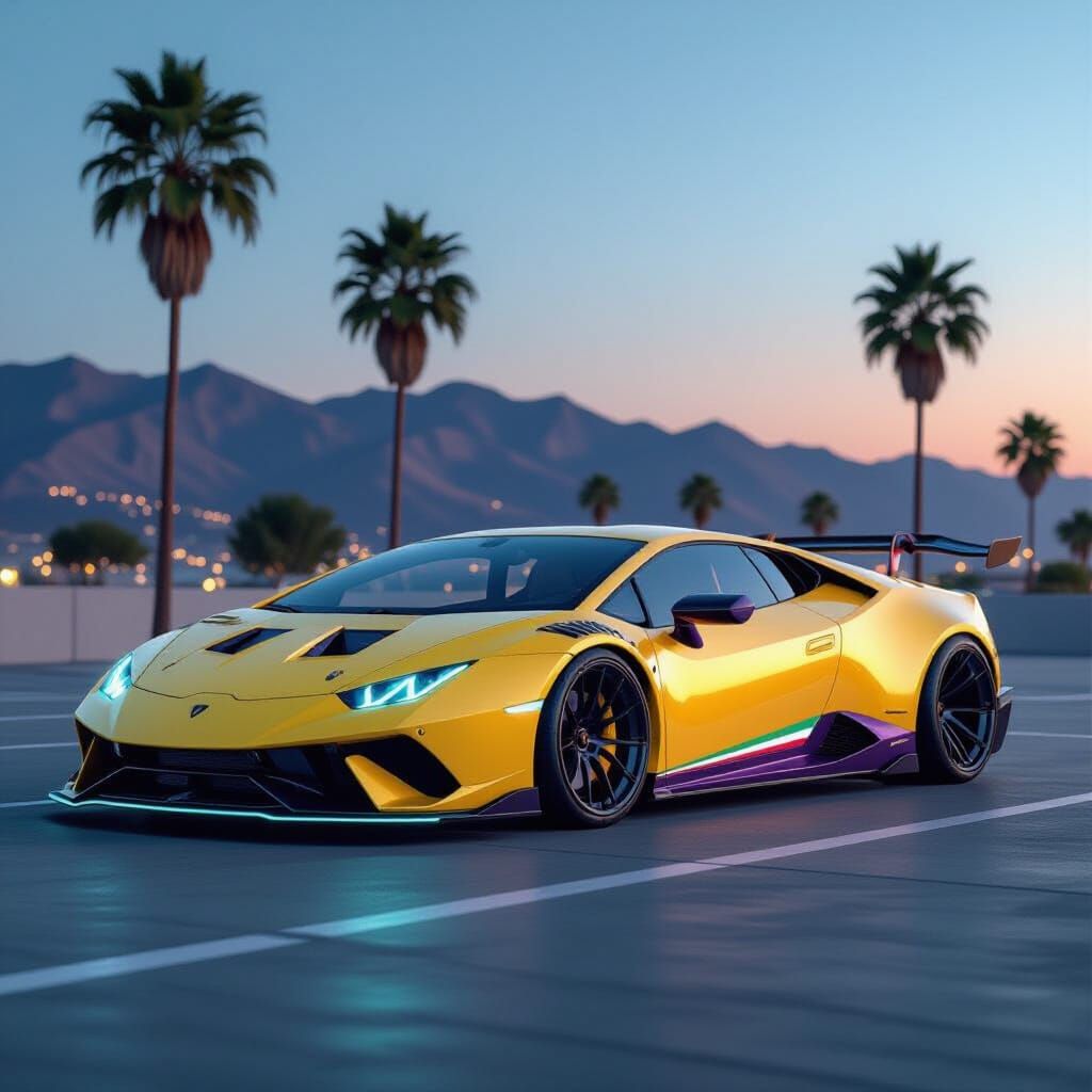 Custom Lamborghini Huracán in Twilight, Automotive Photograp...