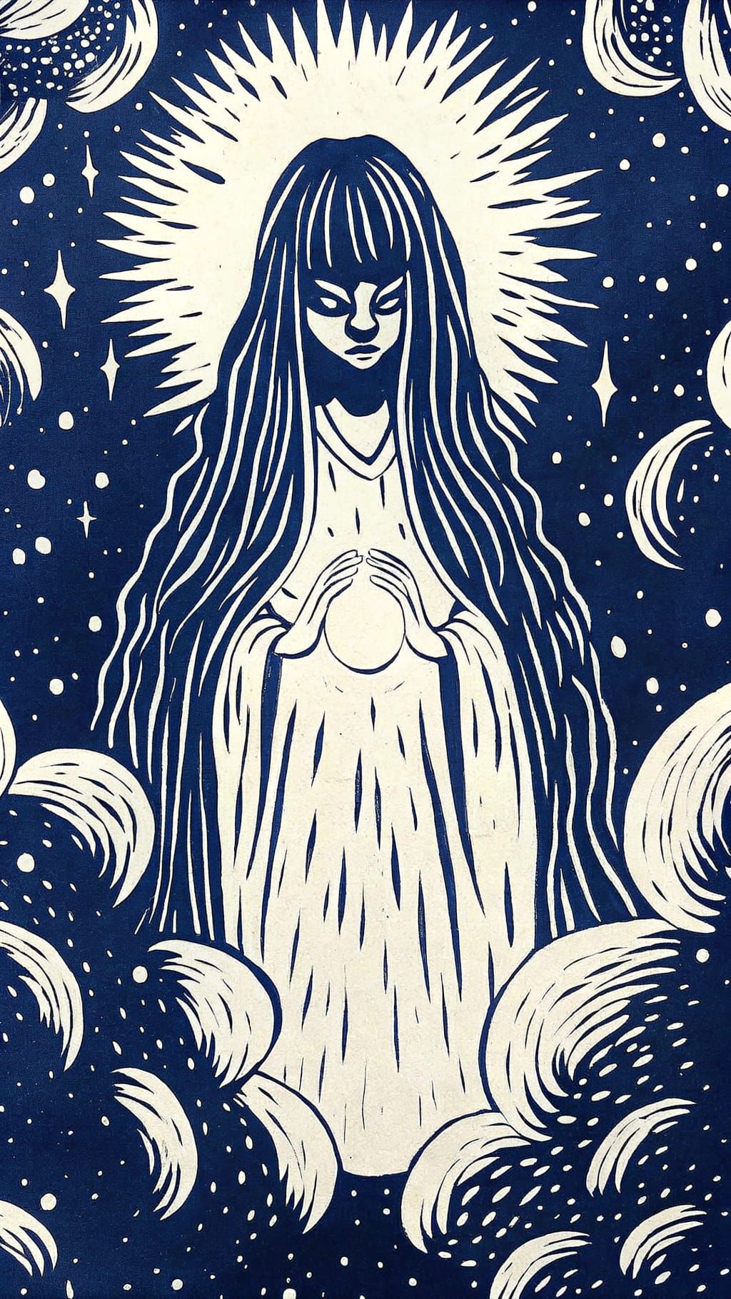 Cosmic Goddess in a Celestial Landscape
