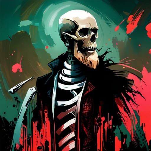 Bearded Skeleton Pirate on Alien World as Speedpaint