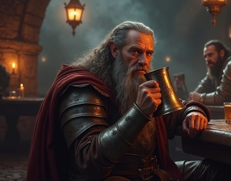 Lord of the Rings Style Dwarf in Tavern
