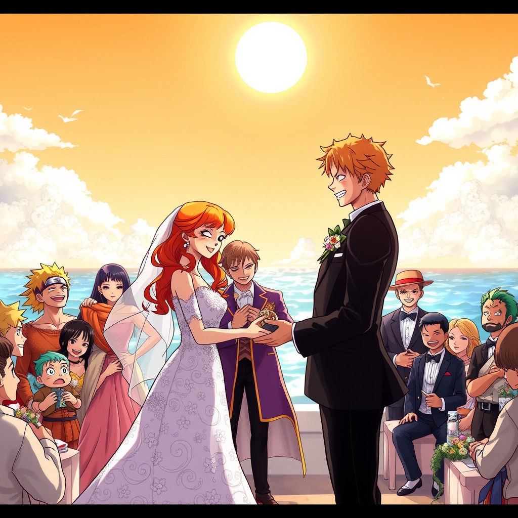 Nami and Zoro's Anime Seaside Wedding