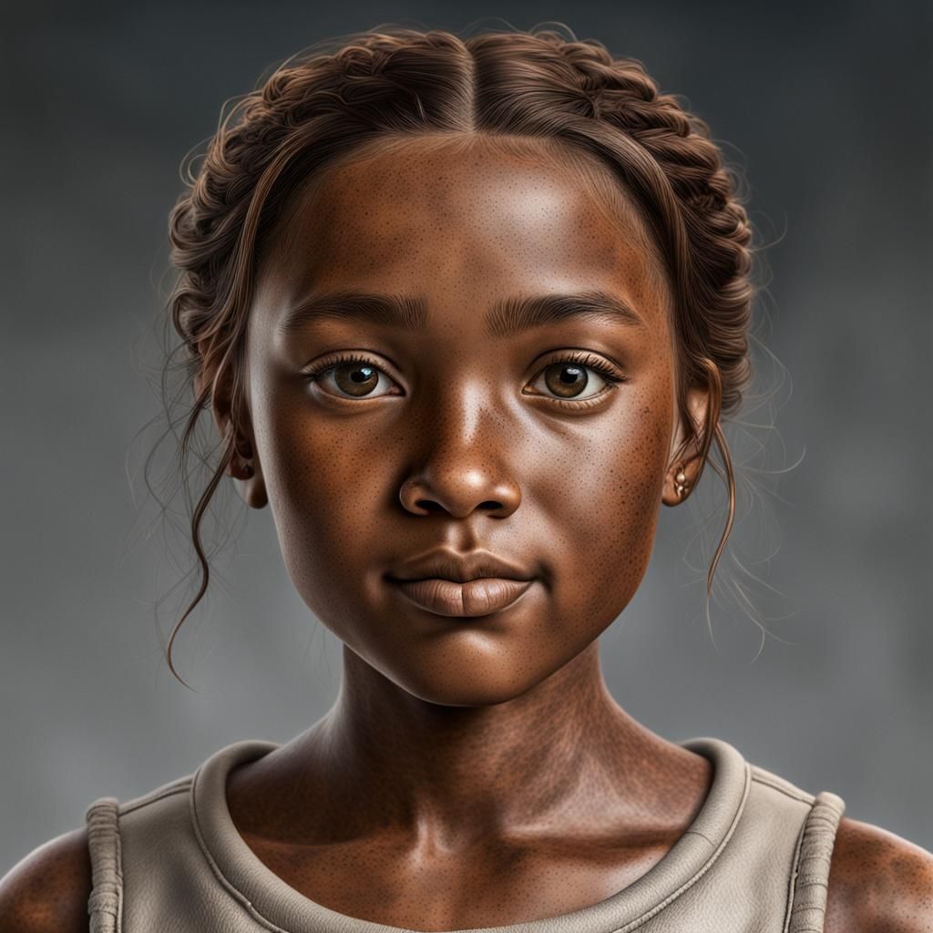 Hyper-Realistic Portrait of a Girl with Emerald Eyes