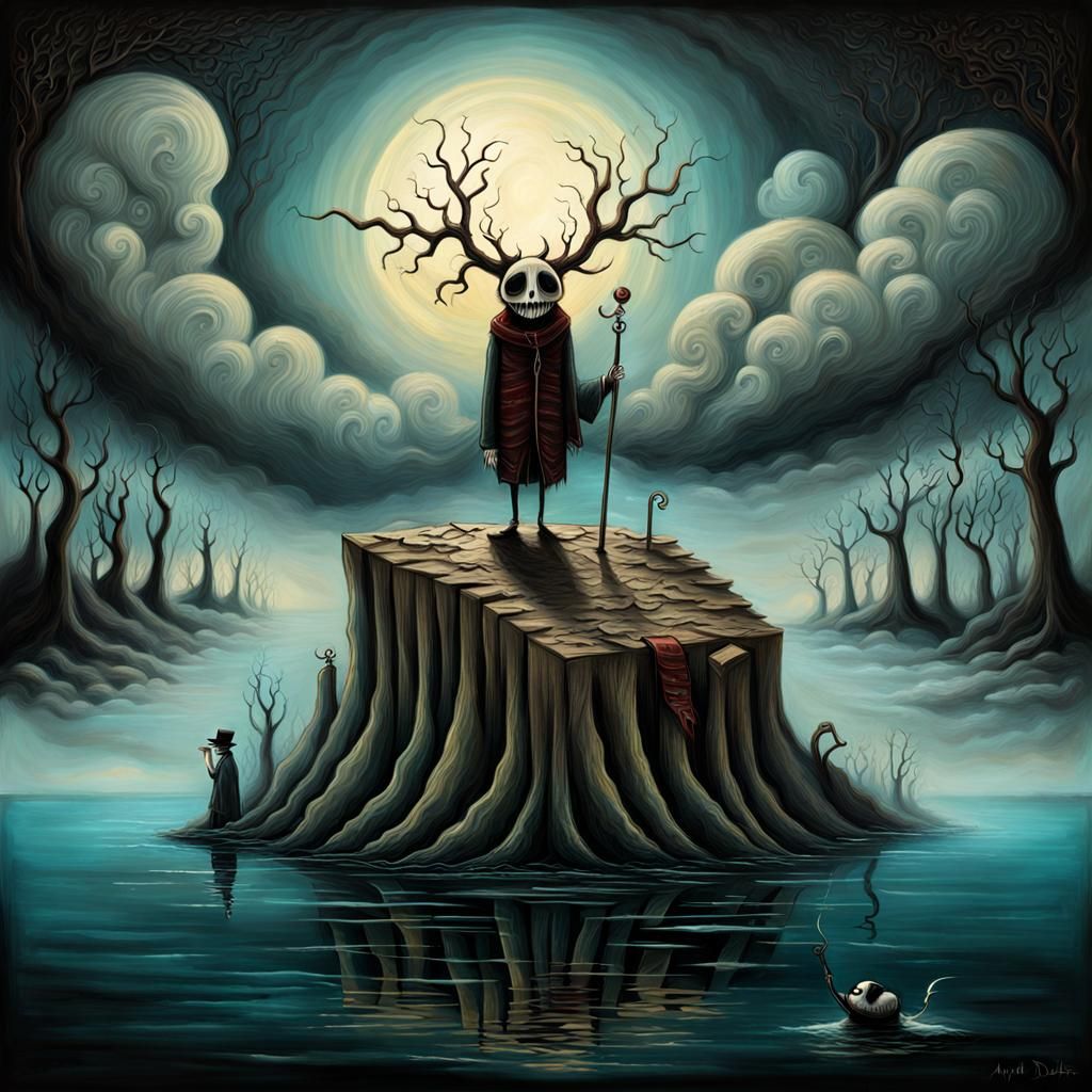 Surreal Emotional Landscape in Dark Fantasy Style