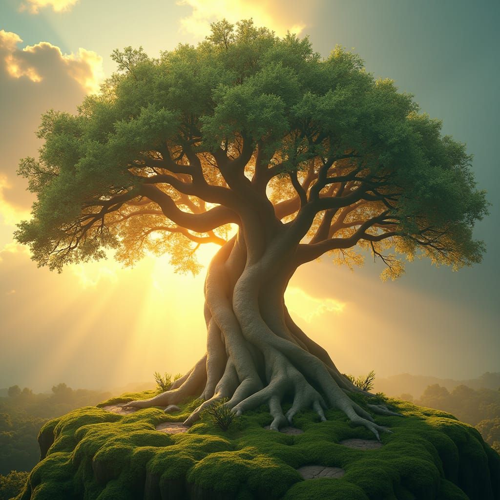 Tree of Life as Woman: Surreal Photorealistic Artwork