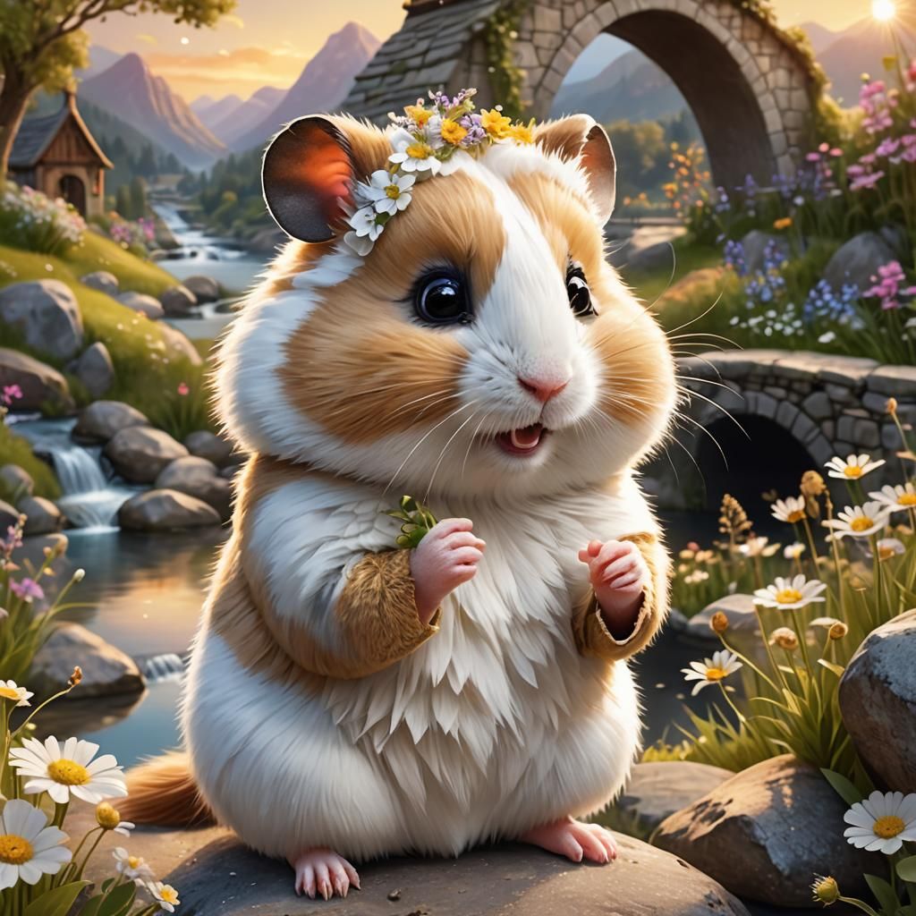Enchanting Hamster Illustration in 3D