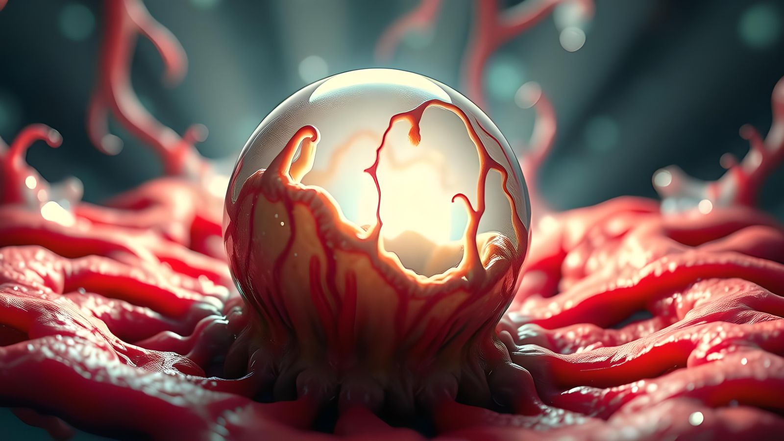 Hyper-Detailed Alien Embryo in Grotesque Space Horror Style