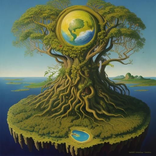 Gaia Emerges: A Surrealist Oil Painting