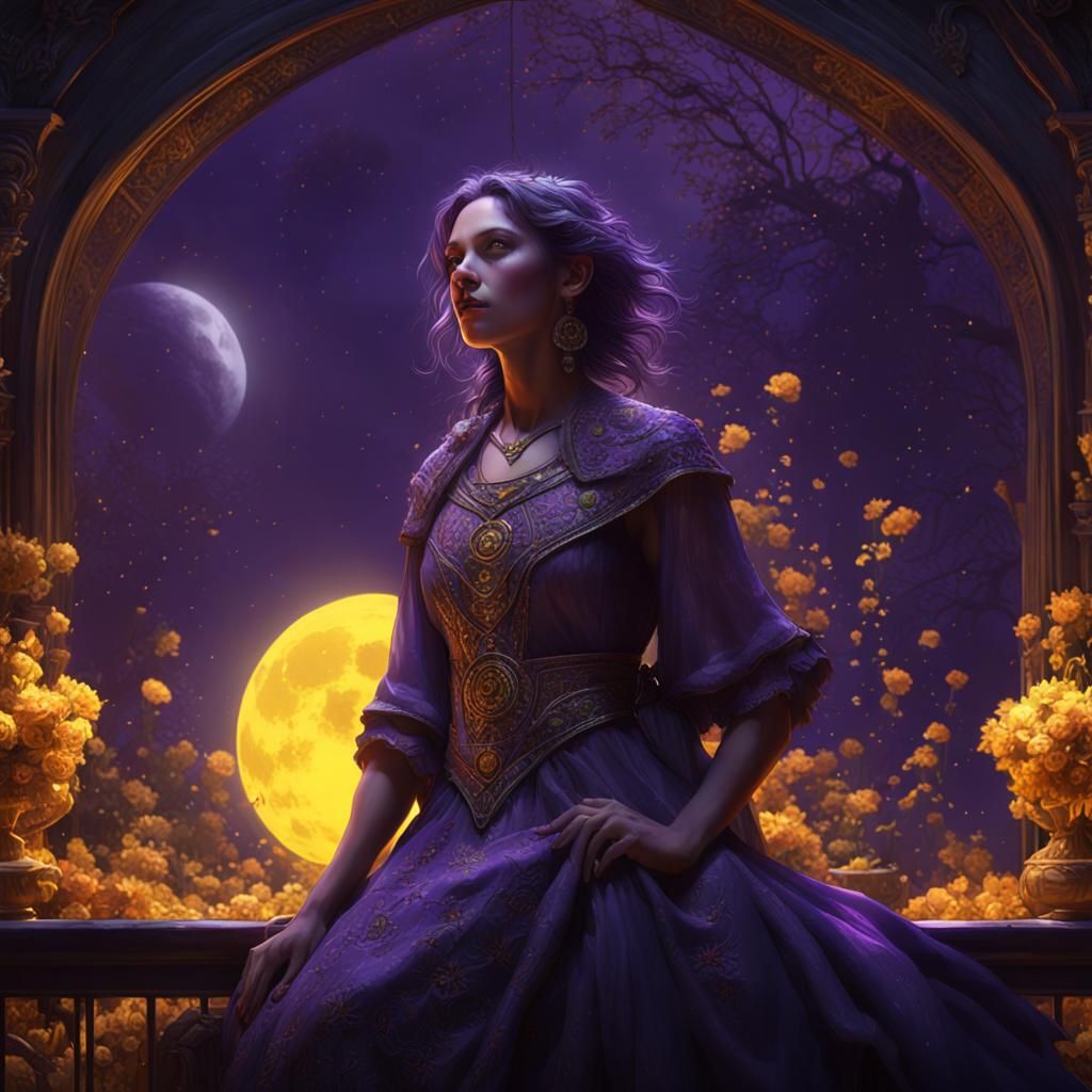 Sensual Woman in Dark Fantasy, Hyperdetailed Art