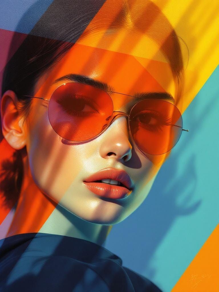 Hyperrealistic Geometric Figure in Retrofuturistic Style