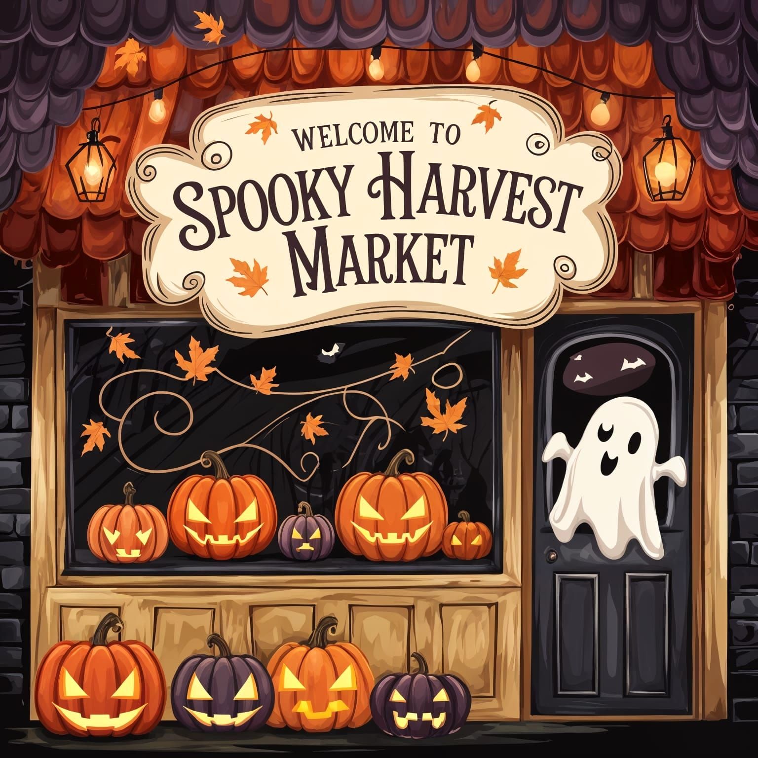 Spooky Harvest Market at Twilight