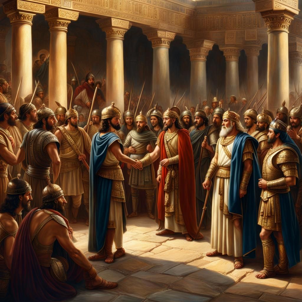 Alexander the Great Meets Jewish People: Historic Painting