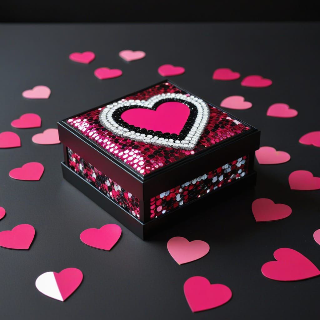 Vibrant Heart Dessert Box in Luxury Photography Style