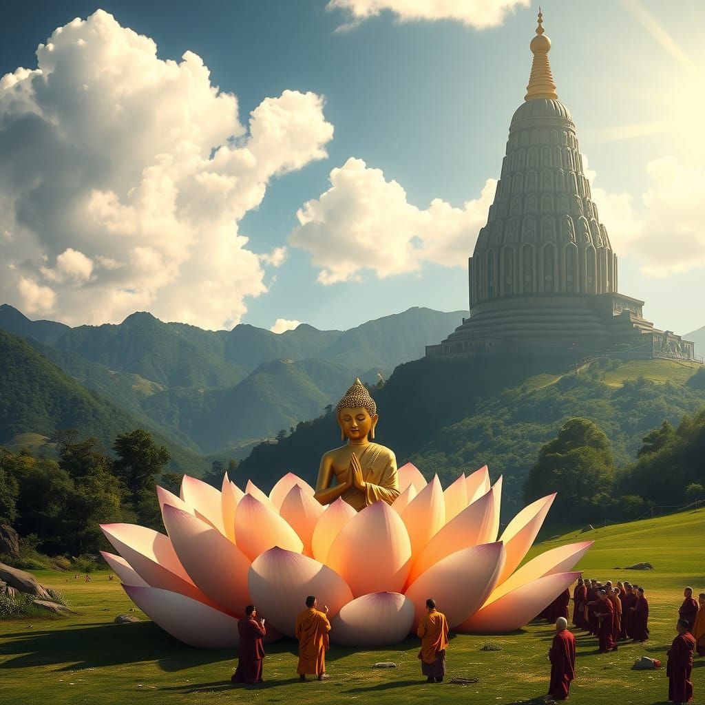 Maitreya Buddha Descends to the Himalayan Valley