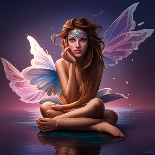 Hyperrealistic Fairy Wonderland Splash Art