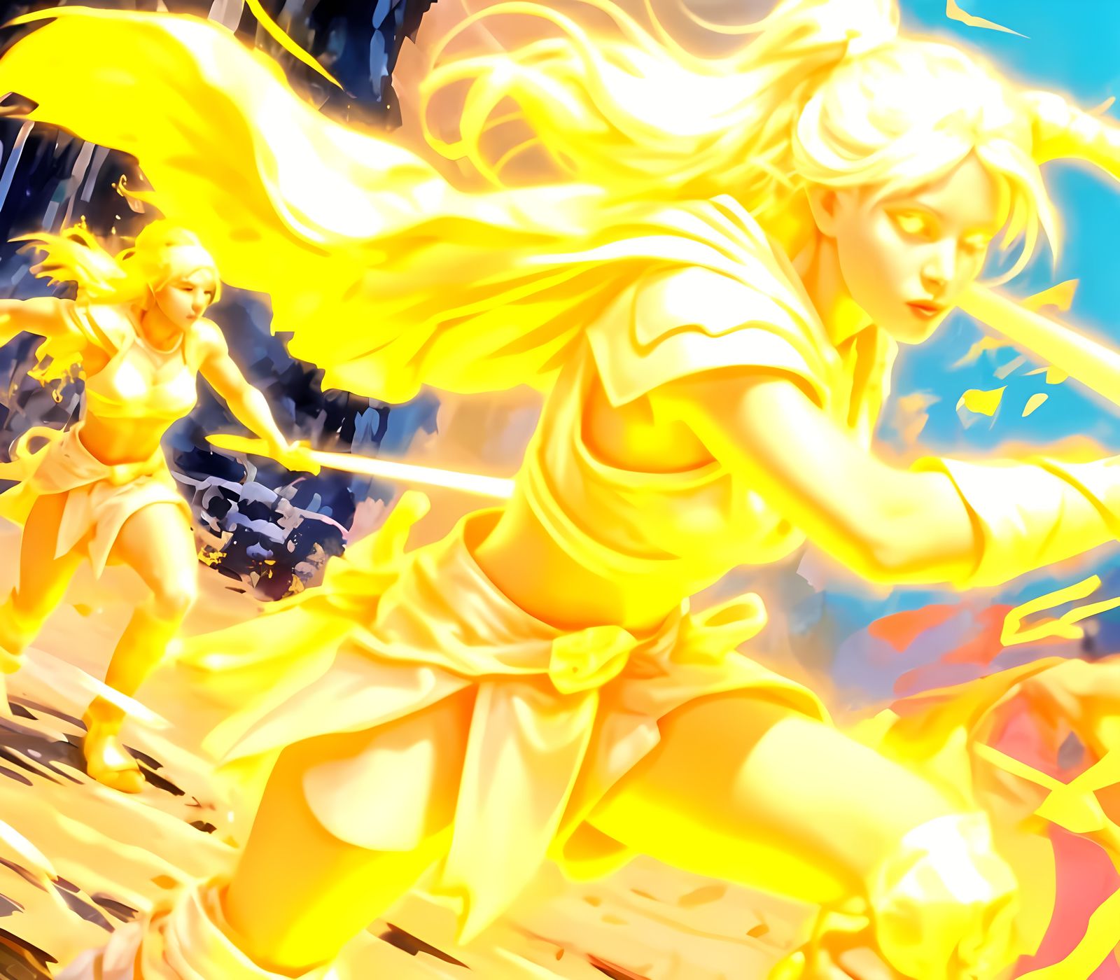 Characters Emerge as Beings of Golden and White Light