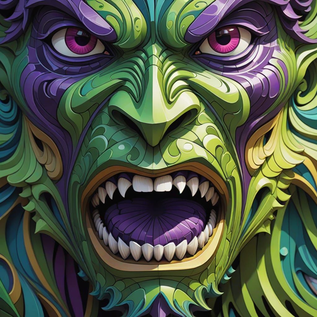 Beast Boy Abstract Vector Fractal Art