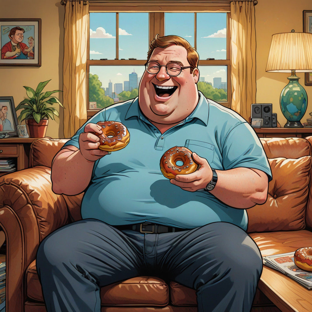 Peter Griffin in Cartoonish Style