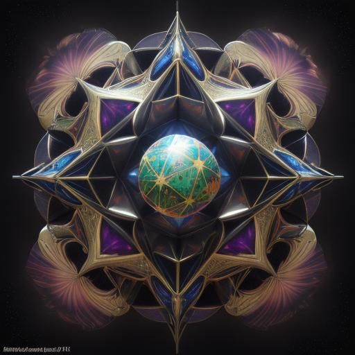 Psychedelic Still Life with Pineapple and Gemstones