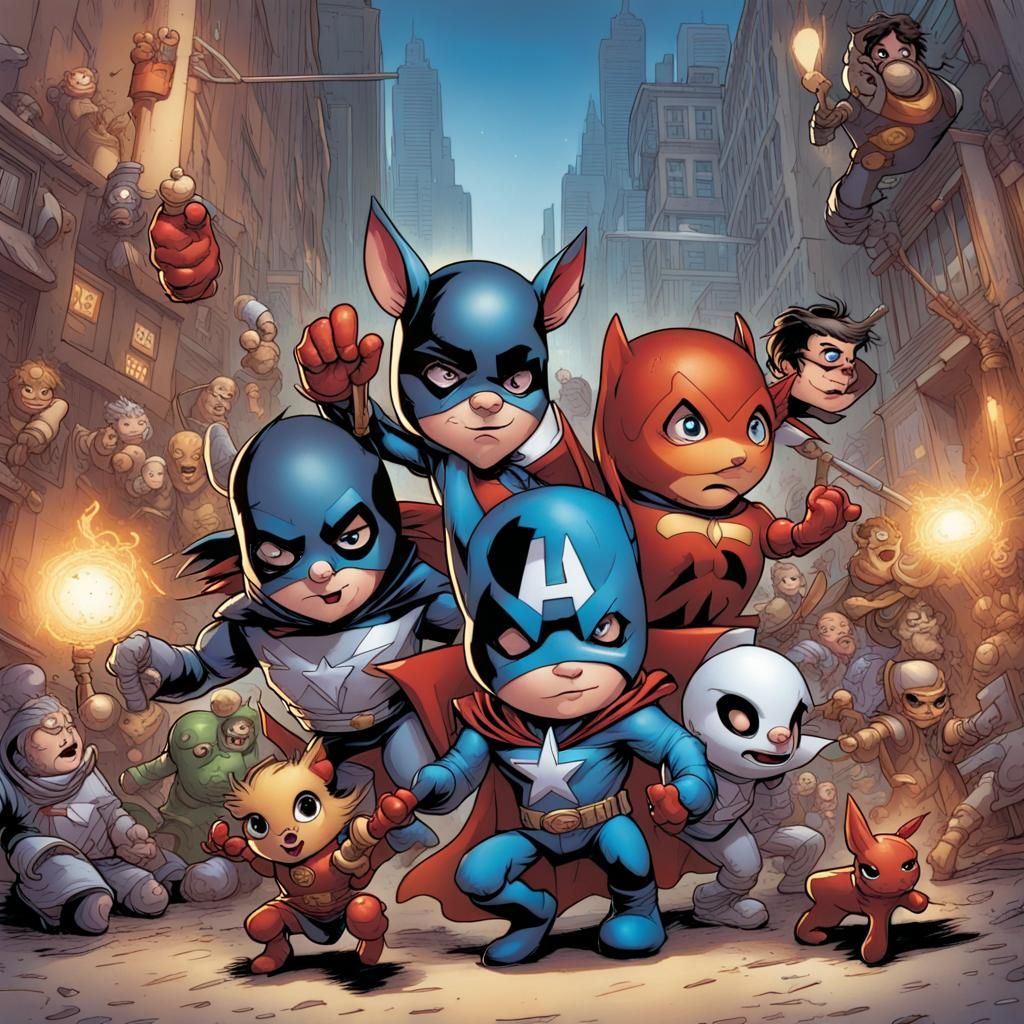 Pint-Sized Superheroes Protect Toy Box City