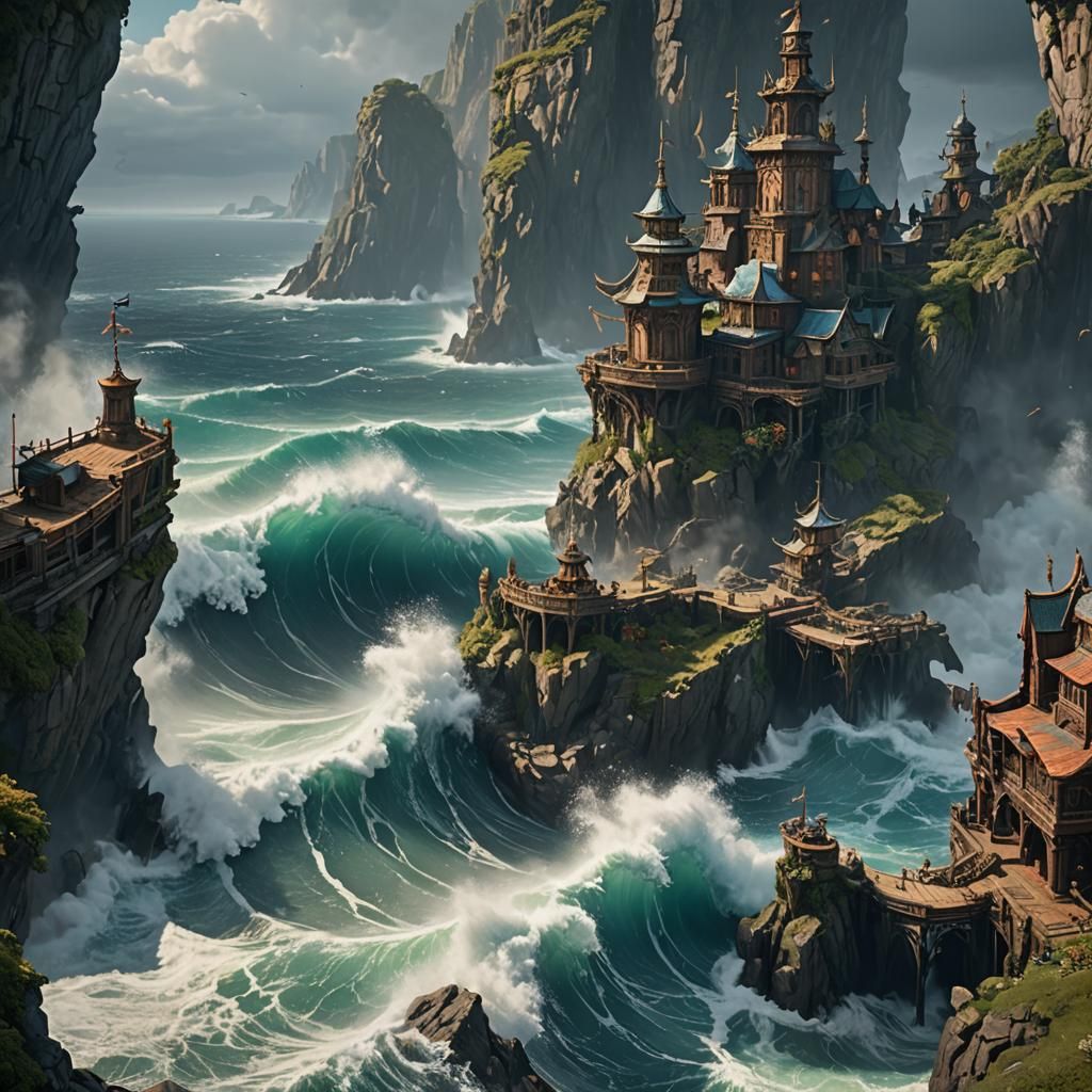 Fantastical Wind and Sea Matte Painting