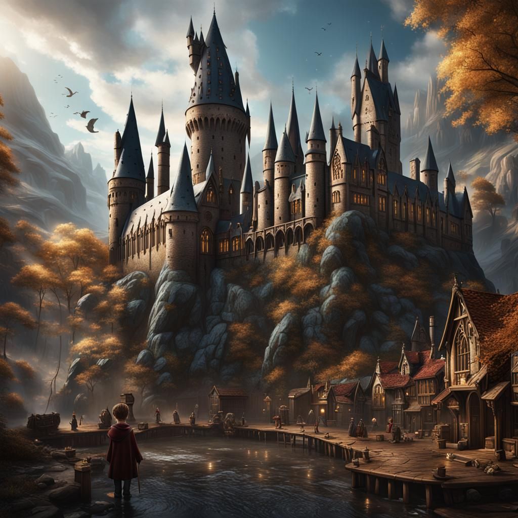Detailed Matte Painting of Young Harry Potter