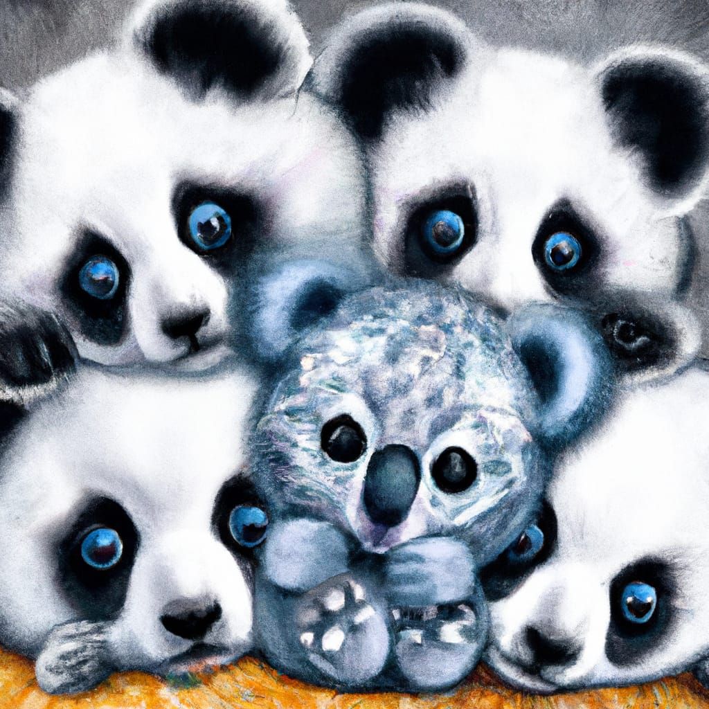 Cute Grouped Baby Animals on Lace Pillow