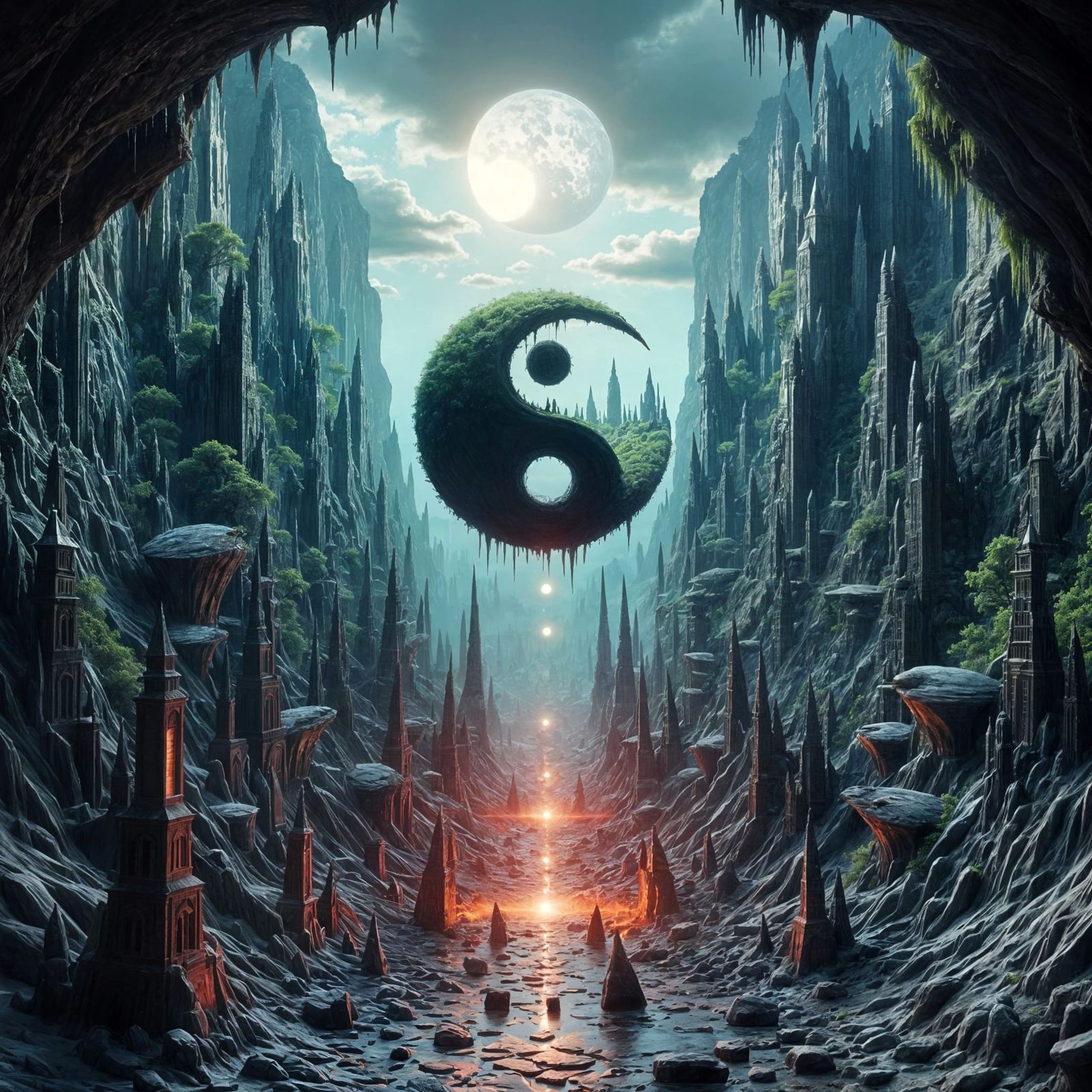 Surreal Yin-Yang Heaven and Hell Duality