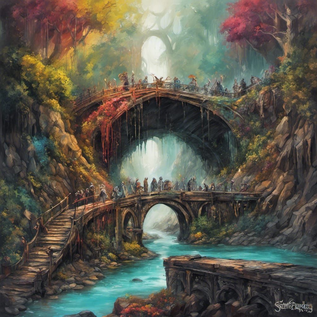 Elven Bridge in Graffiti Art Style
