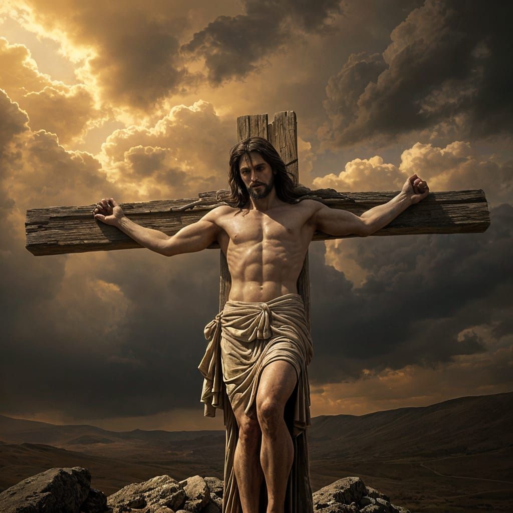 Jesus Christ on Calvary in Dark, Sinister Style