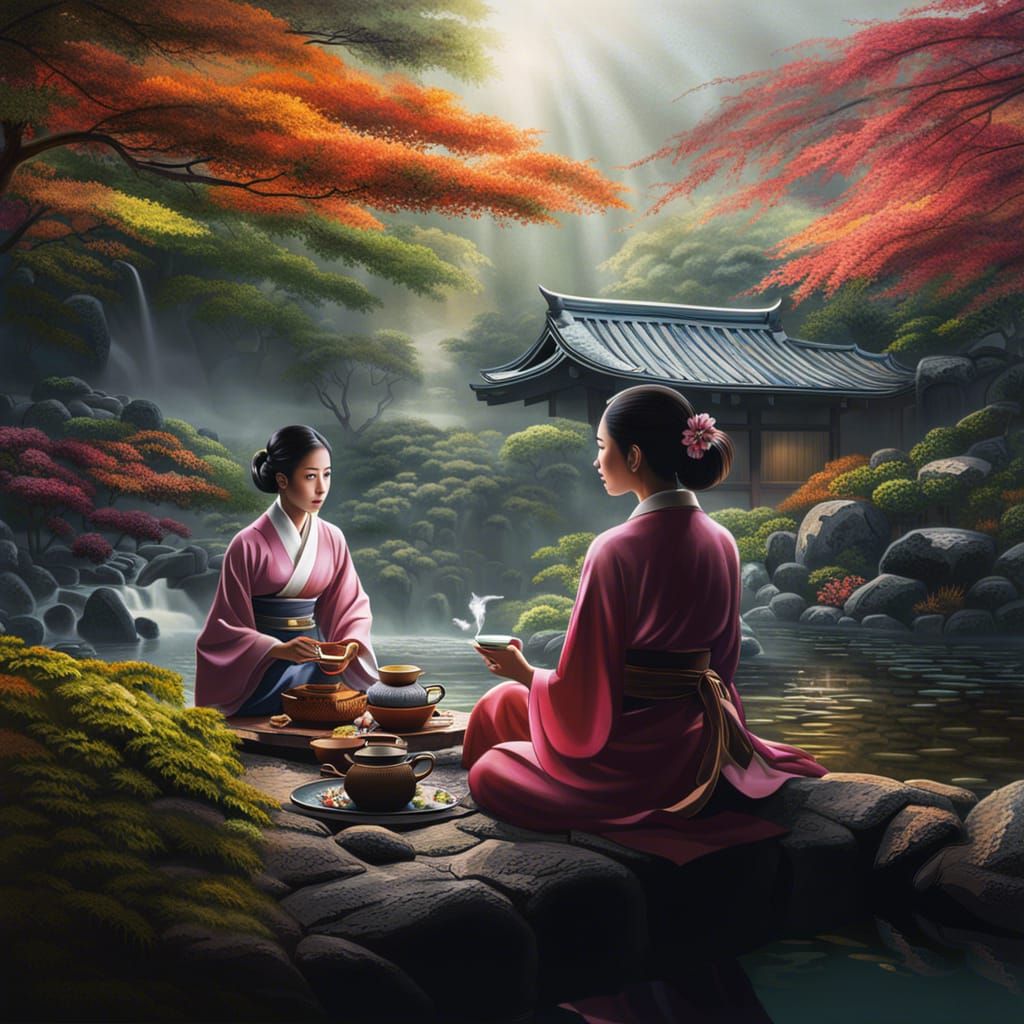 Japanese Tea Tradition and Beautiful Gardens with Hot Springs