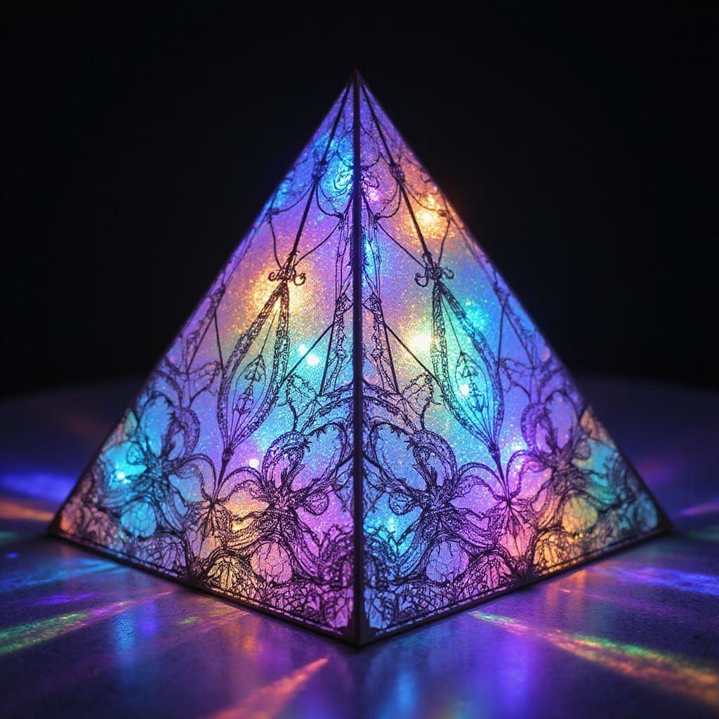 Stained Glass Prism Radiates Ethereal Colors in a Kaleidosco...