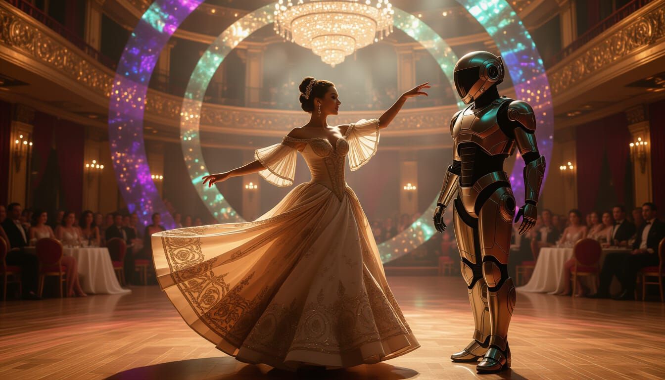 Dancer Through the Ages in Cyberpunk Style