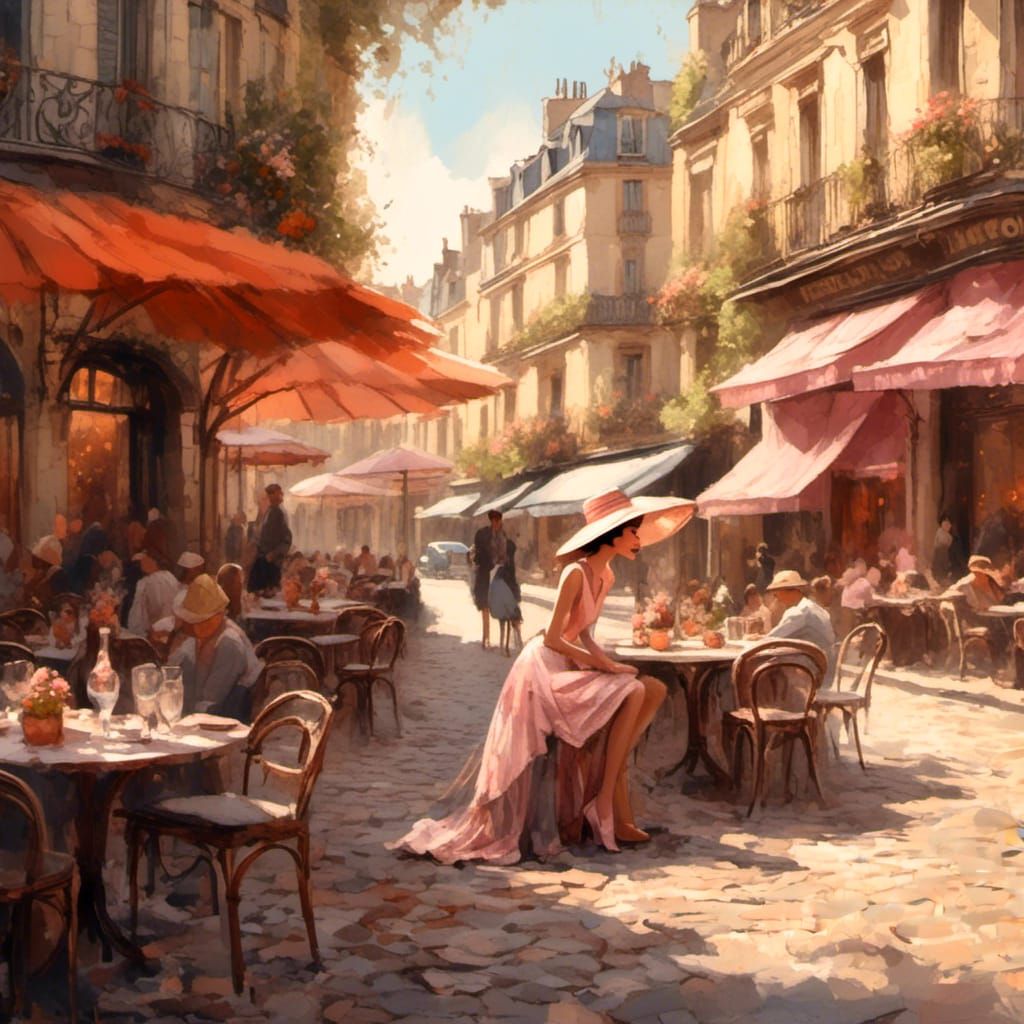 Audrey Hepburn in Paris, Art Nouveau Style