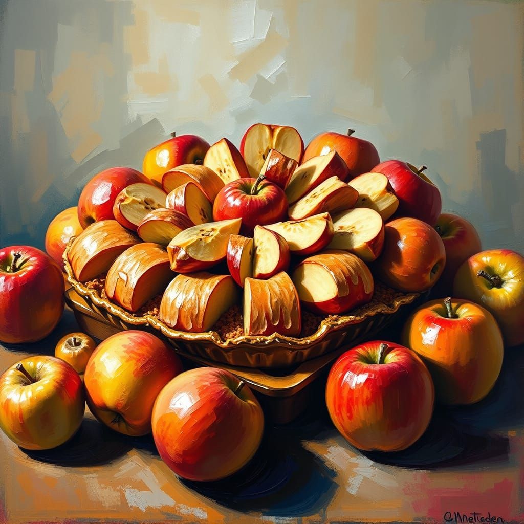 Warmth of a Traditional Still Life Apple Pie