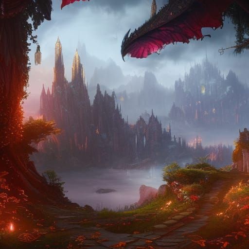 Fantastical Matte Painting in Deep Color