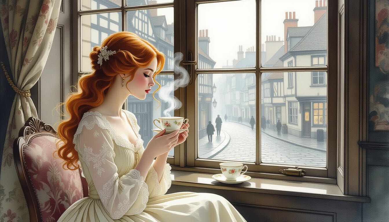 Victorian Lady's Tea Time by Misty Street