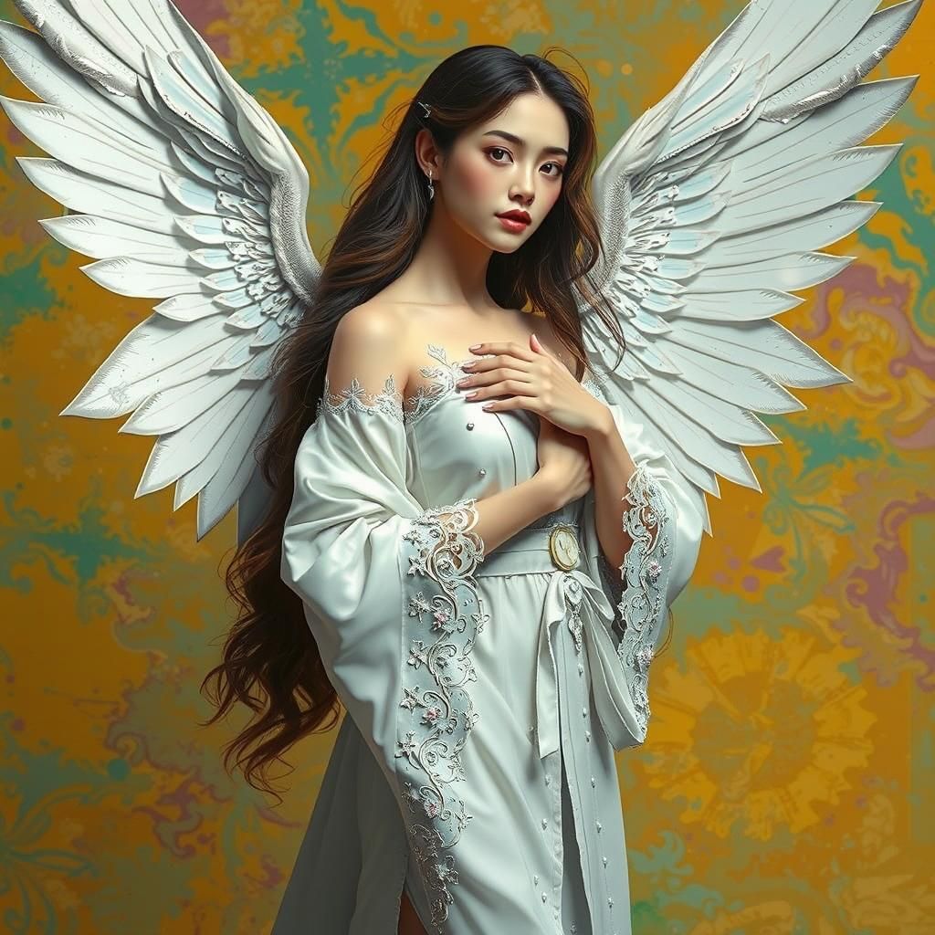 Ethereal Virgo Angel in Anime Style