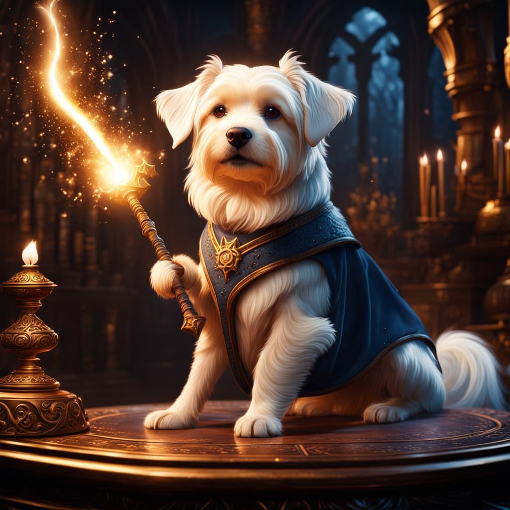 Dog Casting Spell: Fantasy Concept Art