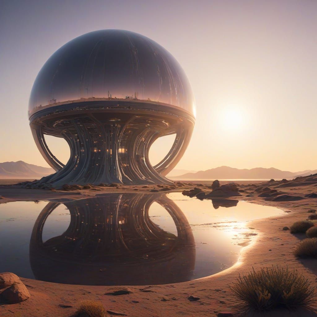 Alien Architectural Masterpiece in Ultra-Photorealistic Styl...