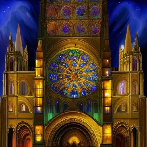 Chartres Cathedral at Night: A Matte Painting