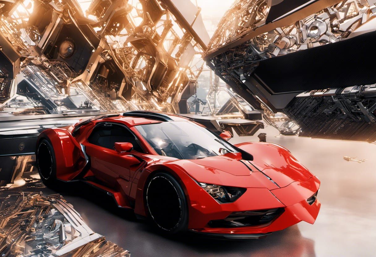 Futuristic Mech Ground Shot in Sci-Fi Style