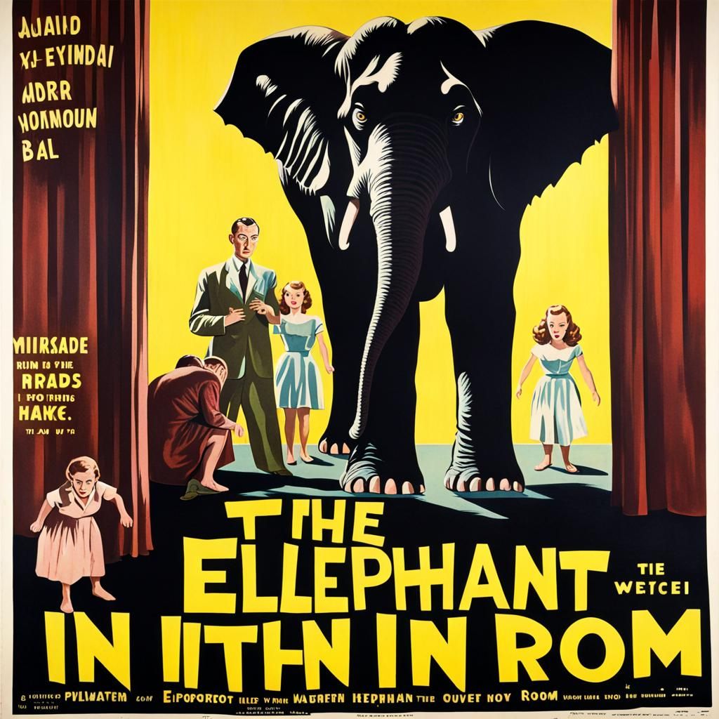 1950s Horror Movie Poster: Elephant in the Room