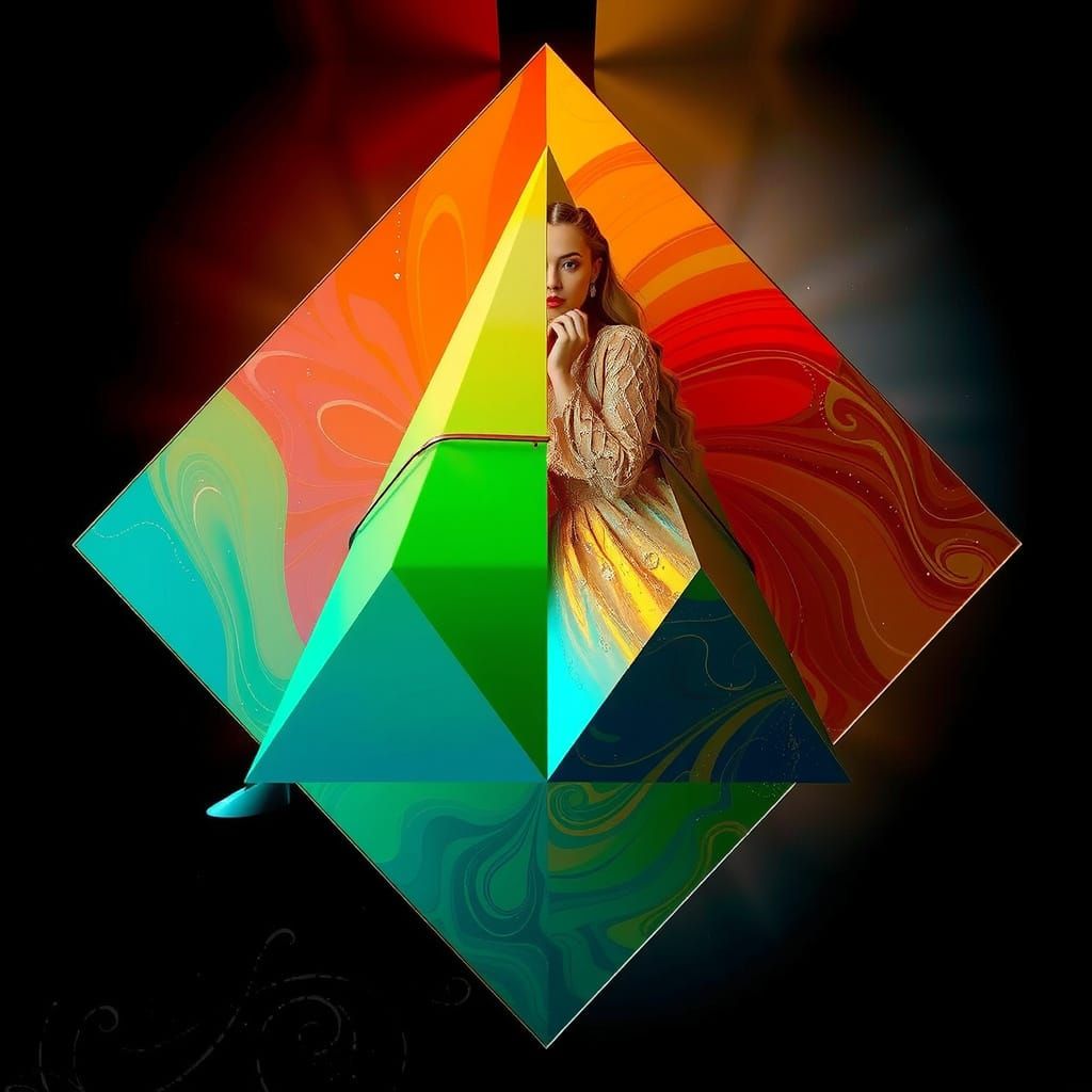 Elegant Woman in Lavish Surrealist World