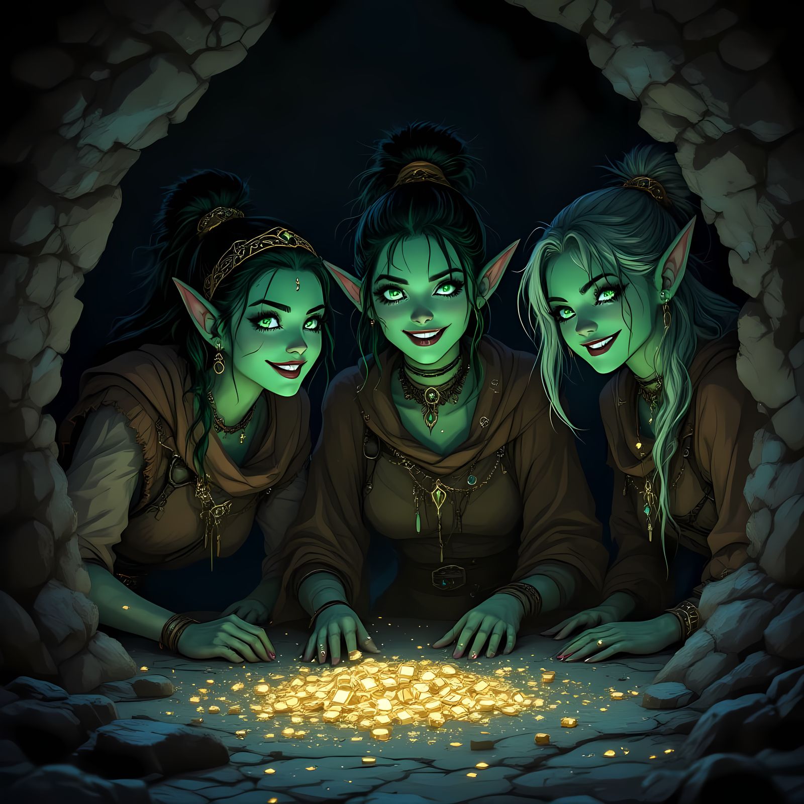 Goblin Women Shine in Anime-Style Fantasy Setting
